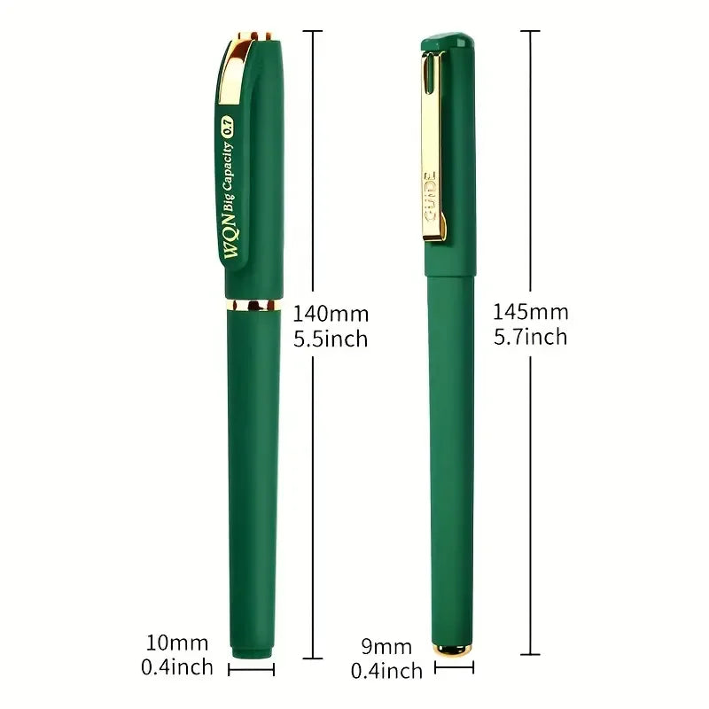 1pc/3pcs Green Ink Gel Pen, 1.0mm,for Writing, Large Capacity Refill, Office Supplies Back To Sochool Stationery