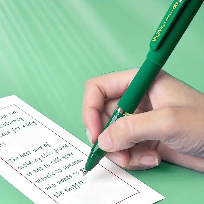 1pc/3pcs Green Ink Gel Pen, 1.0mm,for Writing, Large Capacity Refill, Office Supplies Back To Sochool Stationery