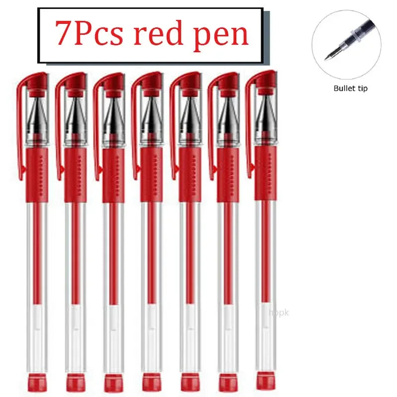 35 PCS Gel Pen Set School Supplies Black Blue Red Ink Color 0.5mm Ballpoint Pen Kawaii Pen Writing Tool School Office Stationery