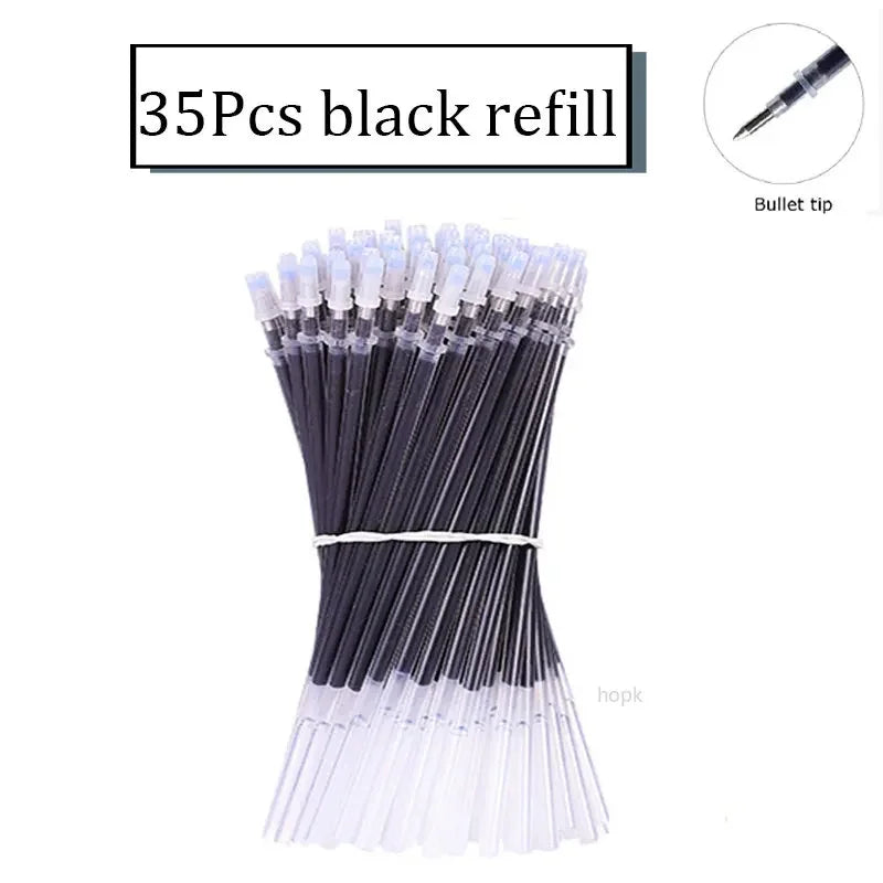 35 PCS Gel Pen Set School Supplies Black Blue Red Ink Color 0.5mm Ballpoint Pen Kawaii Pen Writing Tool School Office Stationery
