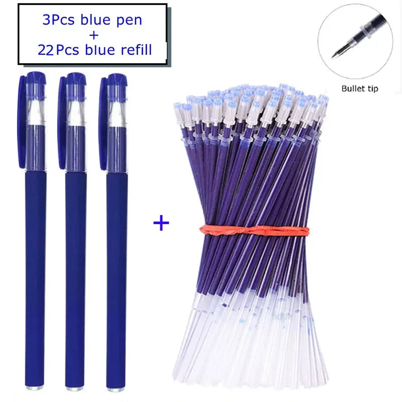 35 PCS Gel Pen Set School Supplies Black Blue Red Ink Color 0.5mm Ballpoint Pen Kawaii Pen Writing Tool School Office Stationery