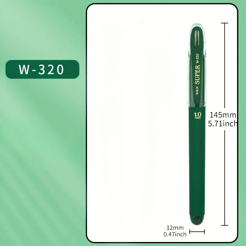 1pc/3pcs Green Ink Gel Pen, 1.0mm,for Writing, Large Capacity Refill, Office Supplies Back To Sochool Stationery