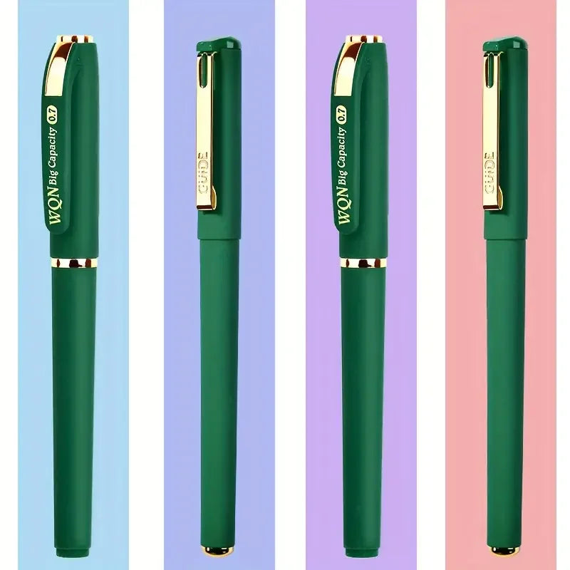 1pc/3pcs Green Ink Gel Pen, 1.0mm,for Writing, Large Capacity Refill, Office Supplies Back To Sochool Stationery