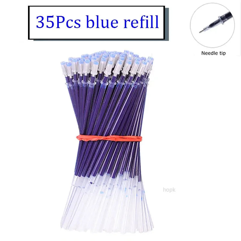 35 PCS Gel Pen Set School Supplies Black Blue Red Ink Color 0.5mm Ballpoint Pen Kawaii Pen Writing Tool School Office Stationery