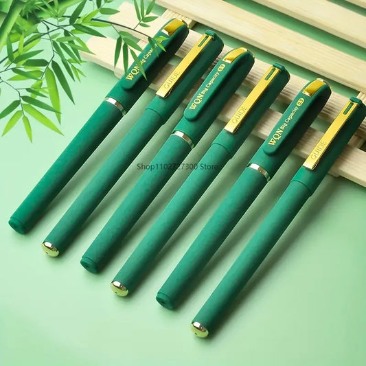 1pc/3pcs Green Ink Gel Pen, 1.0mm,for Writing, Large Capacity Refill, Office Supplies Back To Sochool Stationery