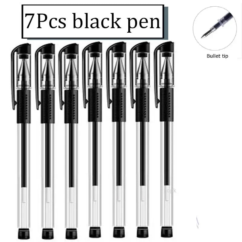 35 PCS Gel Pen Set School Supplies Black Blue Red Ink Color 0.5mm Ballpoint Pen Kawaii Pen Writing Tool School Office Stationery