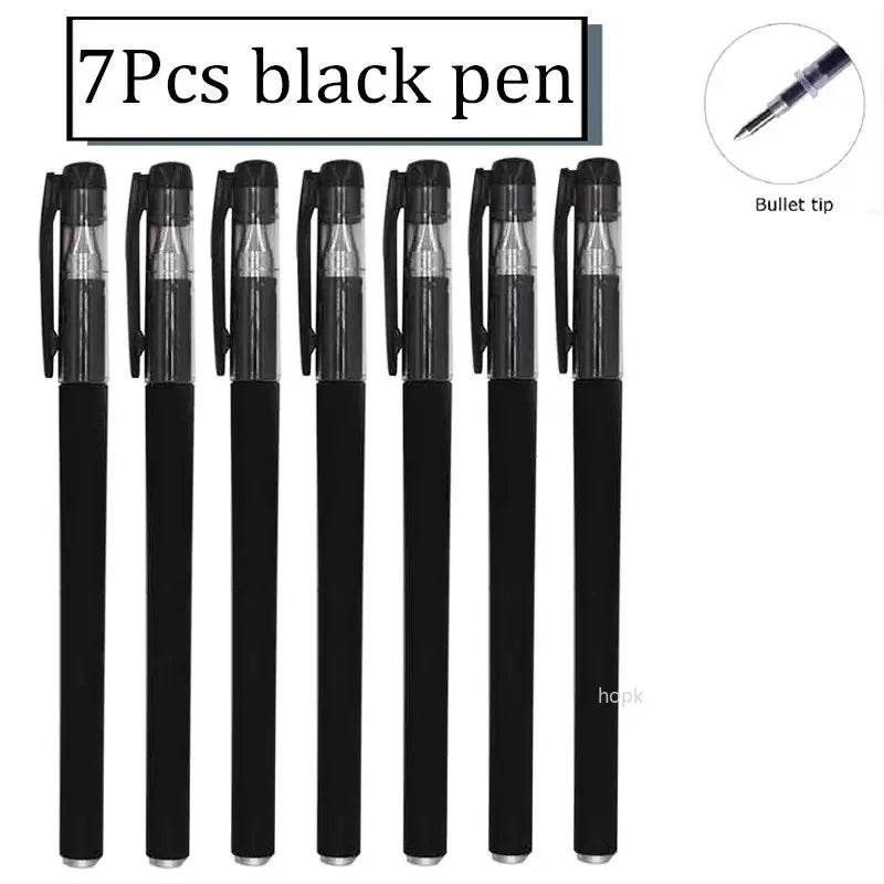 35 PCS Gel Pen Set School Supplies Black Blue Red Ink Color 0.5mm Ballpoint Pen Kawaii Pen Writing Tool School Office Stationery