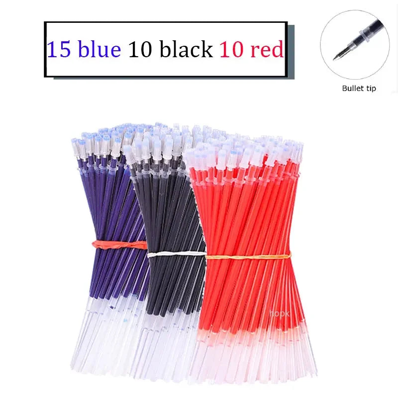 35 PCS Gel Pen Set School Supplies Black Blue Red Ink Color 0.5mm Ballpoint Pen Kawaii Pen Writing Tool School Office Stationery