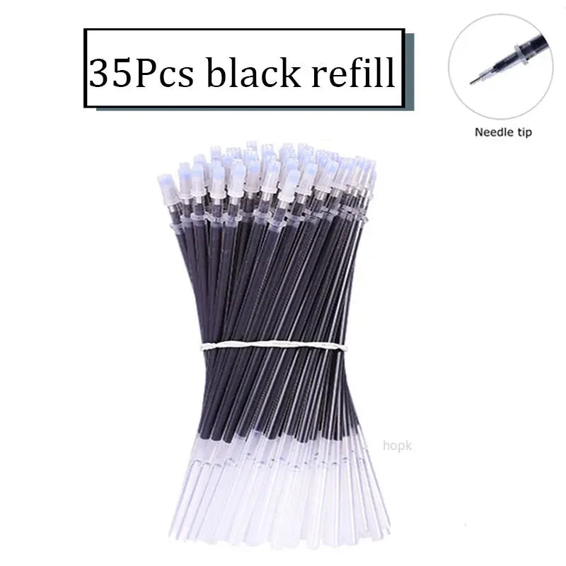 35 PCS Gel Pen Set School Supplies Black Blue Red Ink Color 0.5mm Ballpoint Pen Kawaii Pen Writing Tool School Office Stationery