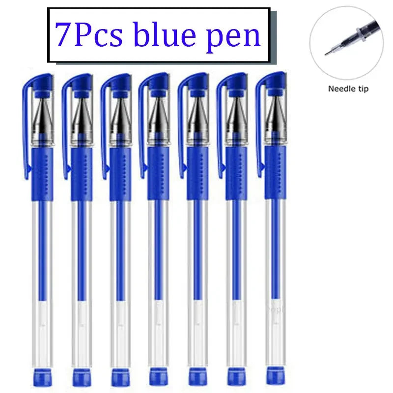 35 PCS Gel Pen Set School Supplies Black Blue Red Ink Color 0.5mm Ballpoint Pen Kawaii Pen Writing Tool School Office Stationery