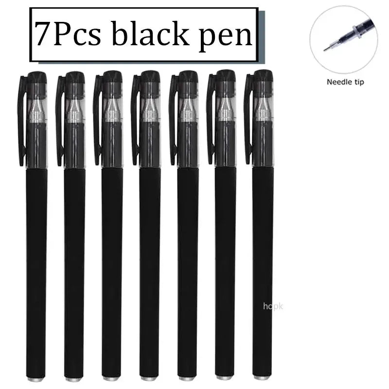 35 PCS Gel Pen Set School Supplies Black Blue Red Ink Color 0.5mm Ballpoint Pen Kawaii Pen Writing Tool School Office Stationery