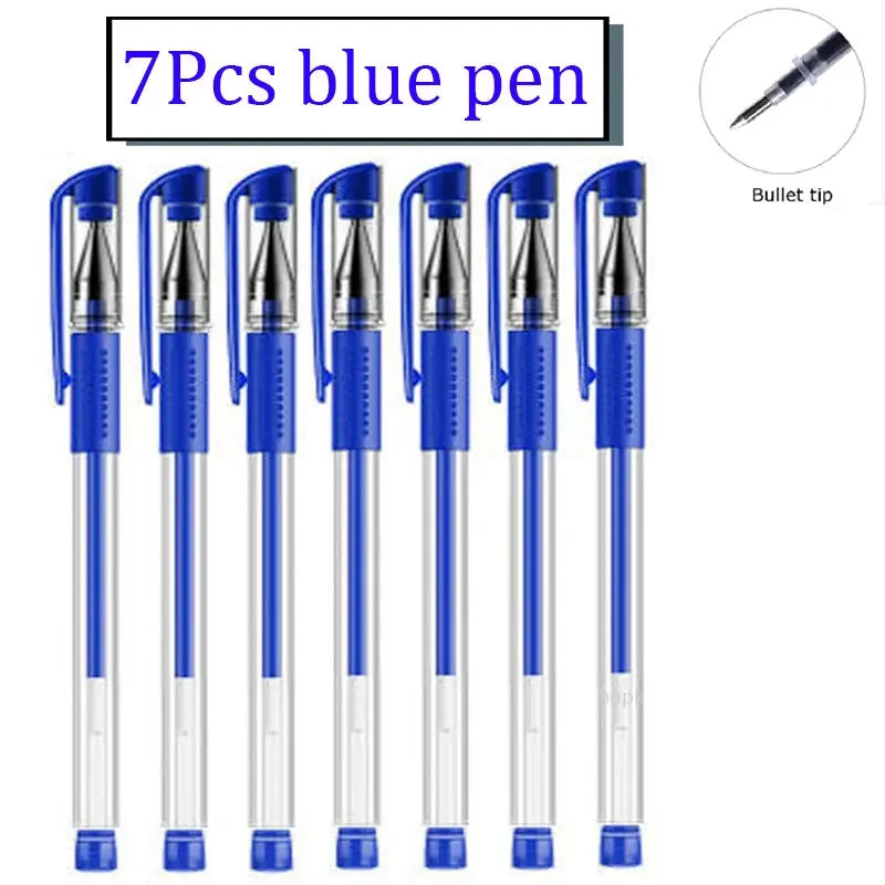 35 PCS Gel Pen Set School Supplies Black Blue Red Ink Color 0.5mm Ballpoint Pen Kawaii Pen Writing Tool School Office Stationery