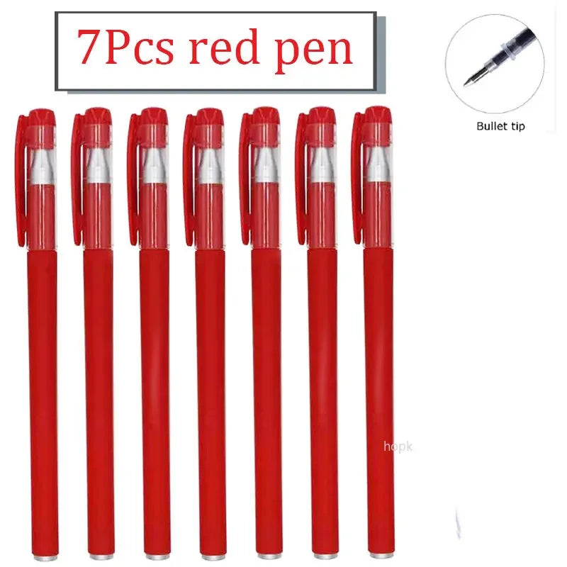 35 PCS Gel Pen Set School Supplies Black Blue Red Ink Color 0.5mm Ballpoint Pen Kawaii Pen Writing Tool School Office Stationery